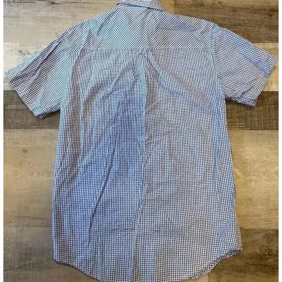 Southpole Casual Shirt Mens Medium Blue White Check Pockets Collared Button Down - Picture 5 of 5